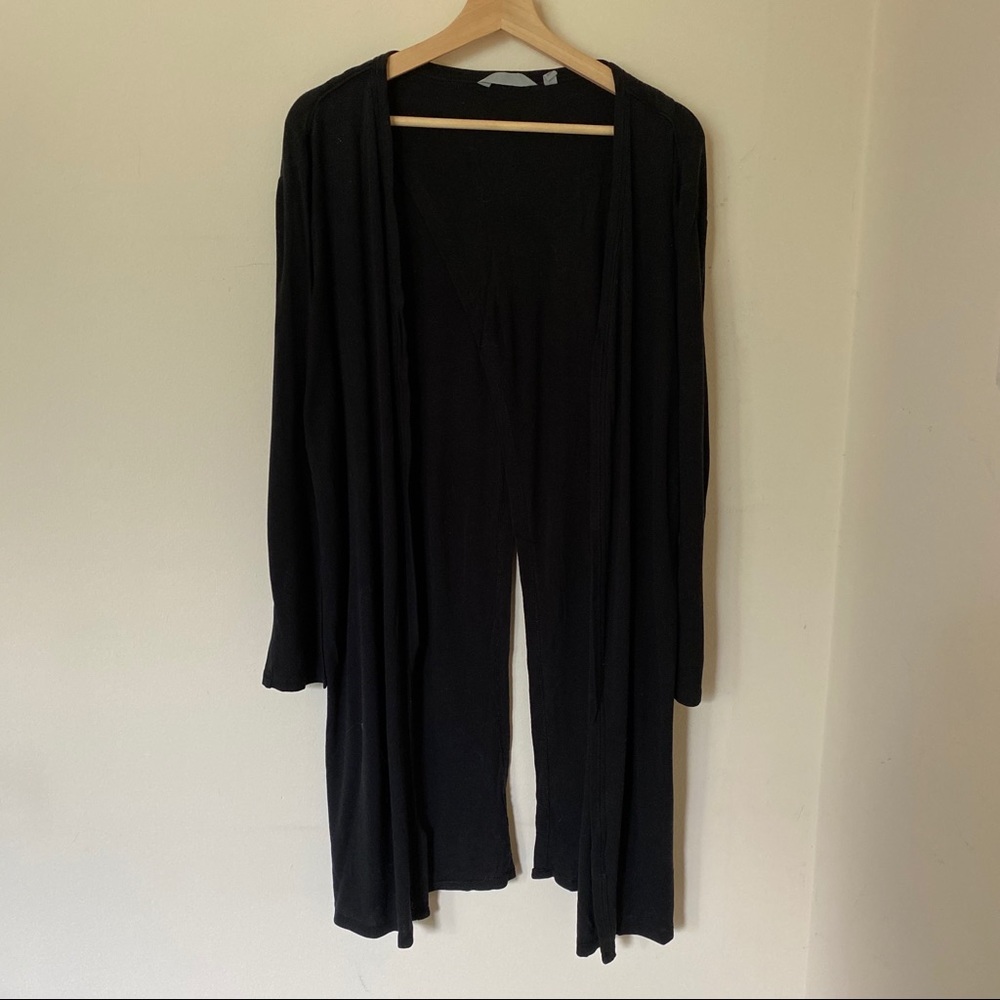 Athleta Lightweight Jersey Black Split Cardigan